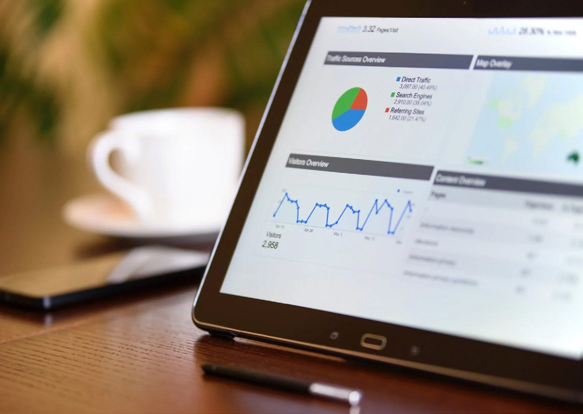 Workforce analytics dashboard on a tablet